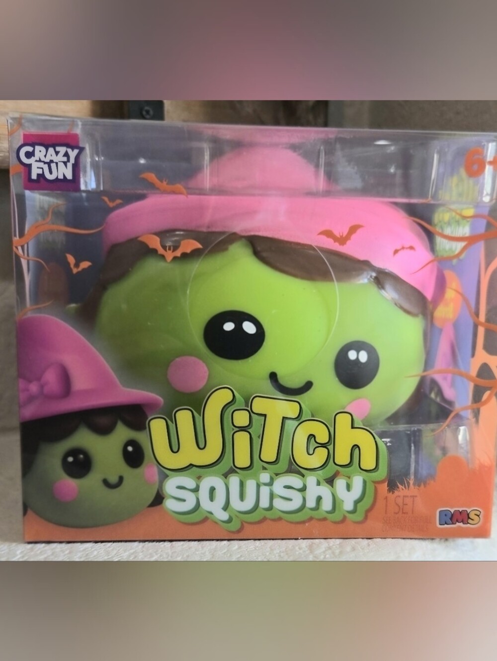 New Crazy Fun Witch Squishy Toy - Pink Hat Green Witch